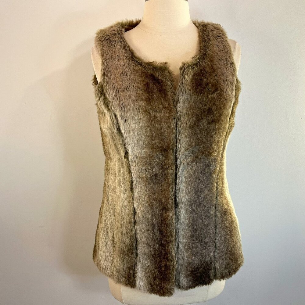 LOLA Women's Brown Faux Fur Vest  - Size XS